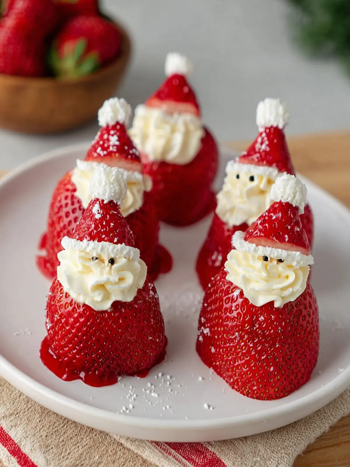 Easy Santa Strawberries Christmas Dessert First Image