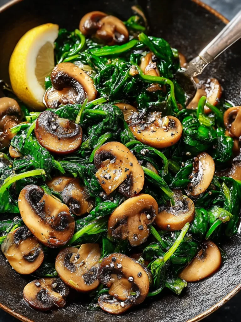 Sautéed Spinach and Mushrooms Recipe First Image