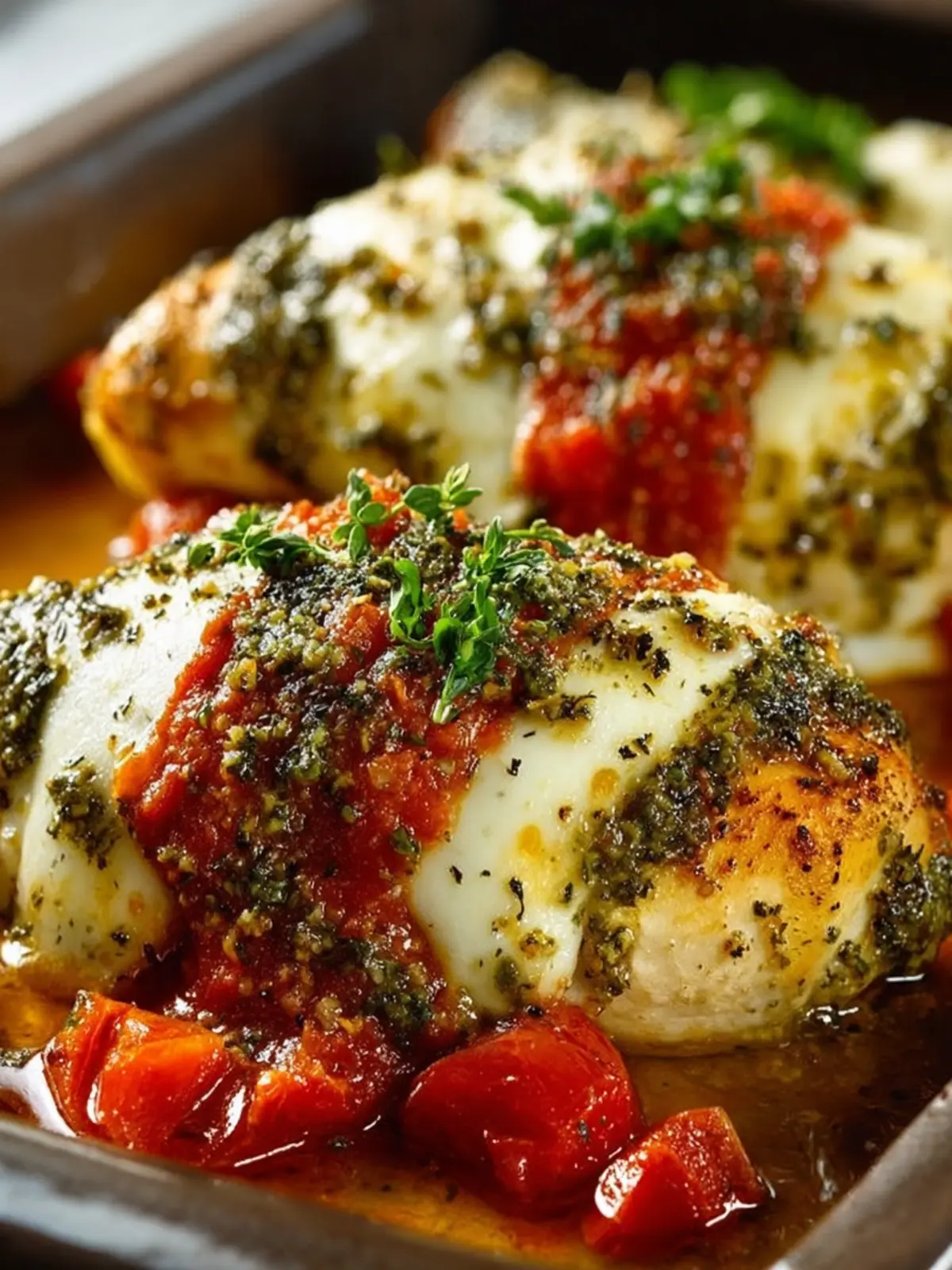 Baked Pesto Mozzarella Chicken First Image