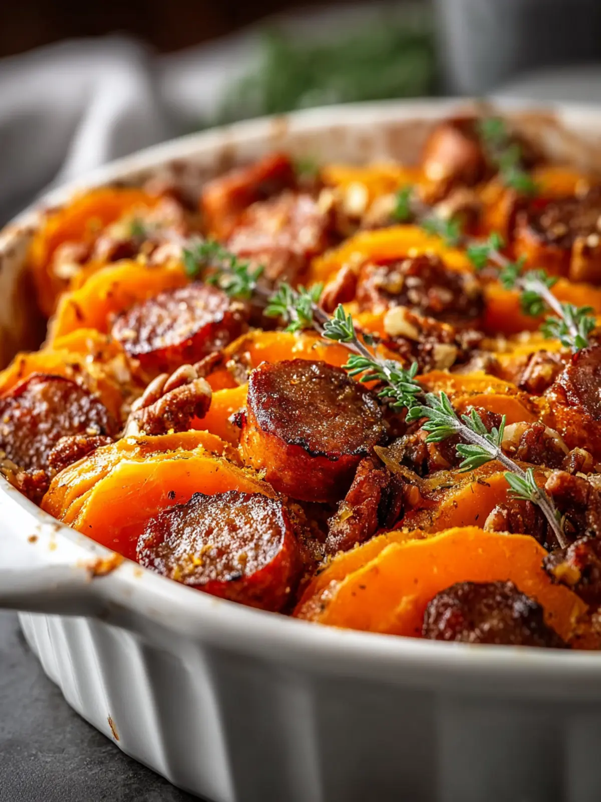 Sweet Potato and Sausage Casserole Recipe First Image