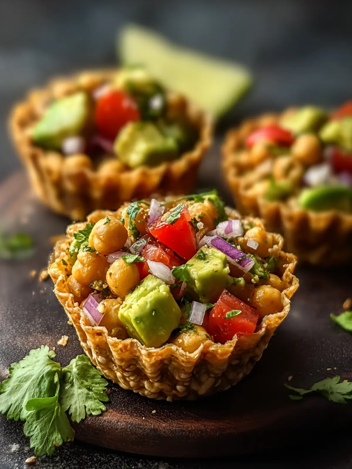 Chickpea Avocado Bhel Cups First Image