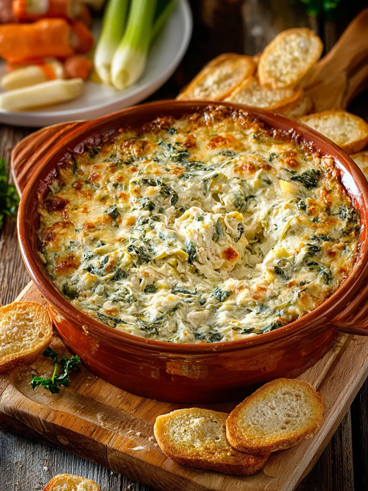 Super Bowl Crab Spinach Artichoke Dip First Image