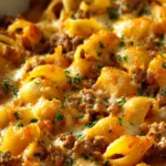 Creamy Ground Beef and Shells Casserole First Image