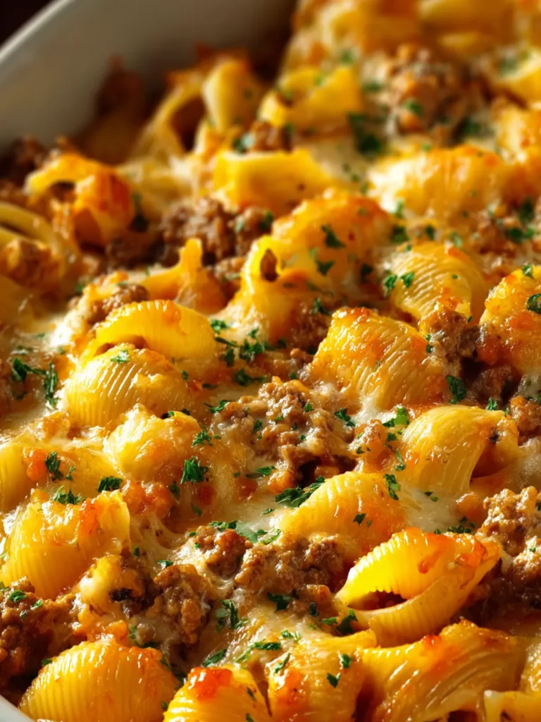 Creamy Ground Beef and Shells Casserole First Image