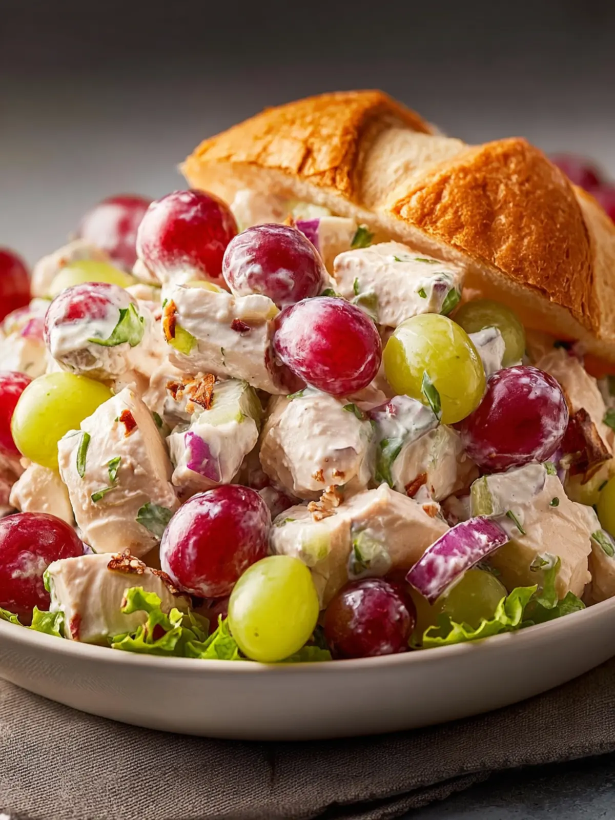 Refreshing and Creamy Chicken Salad with Grapes Recipe First Image