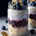 Blueberry cheesecake overnight oats First Image