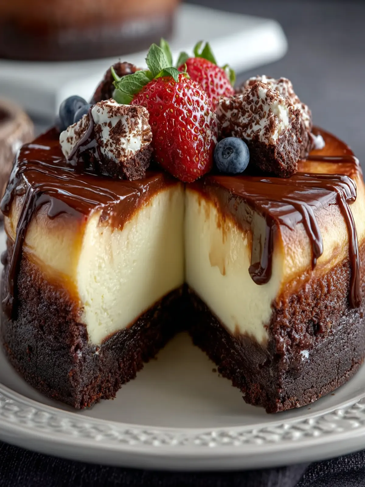 Fudgy Brownie Bottom Cheesecake First Image