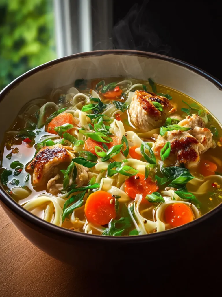 Garlic Chicken Noodle Soup First Image