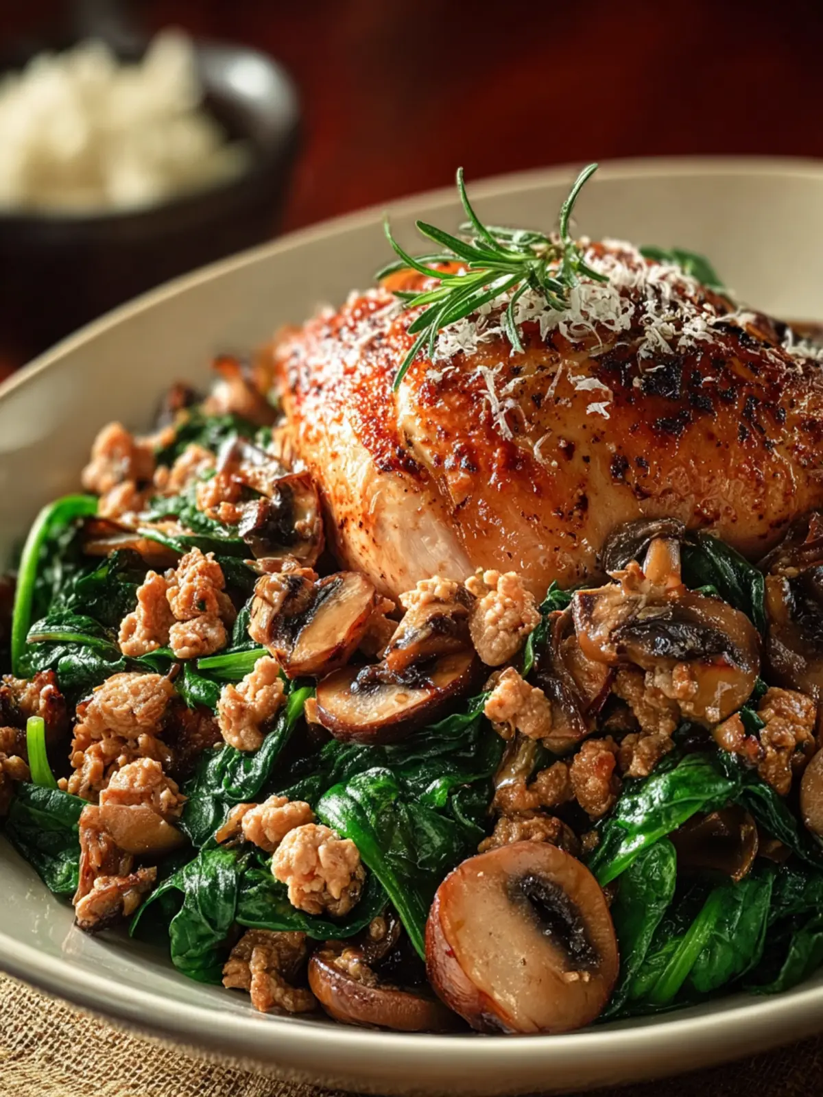 Savory Turkey Spinach Mushroom Delight First Image