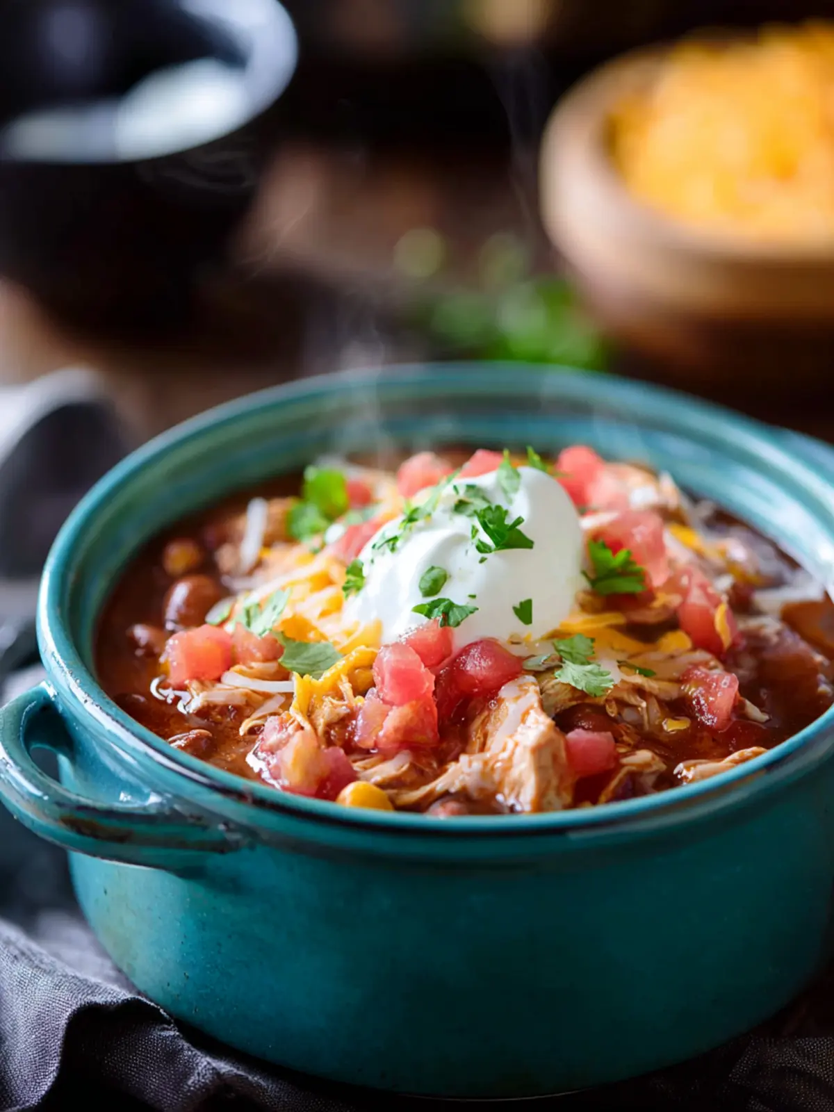 Slow Cooker Chicken Enchilada Chili First Image