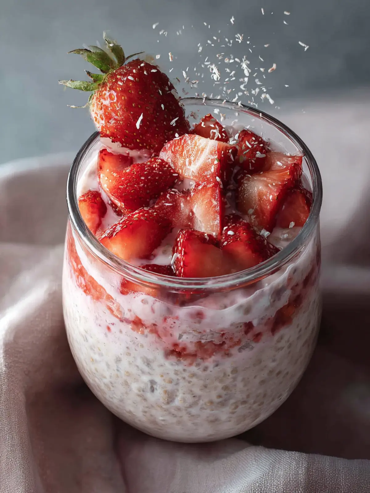 Strawberries and cream overnight oats First Image