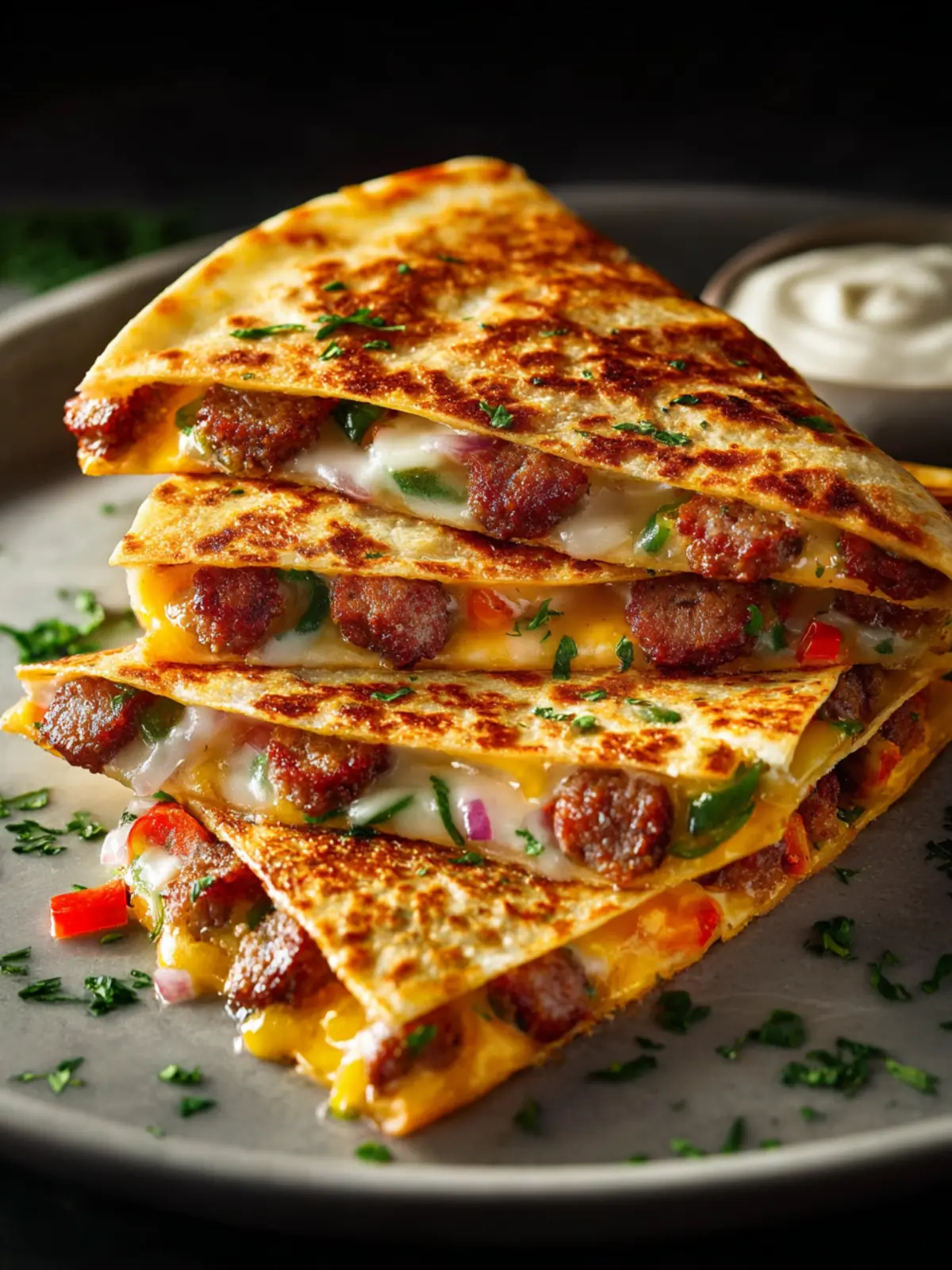 Cajun Beef Sausage Quesadillas with Melty Cheese Recipe First Image