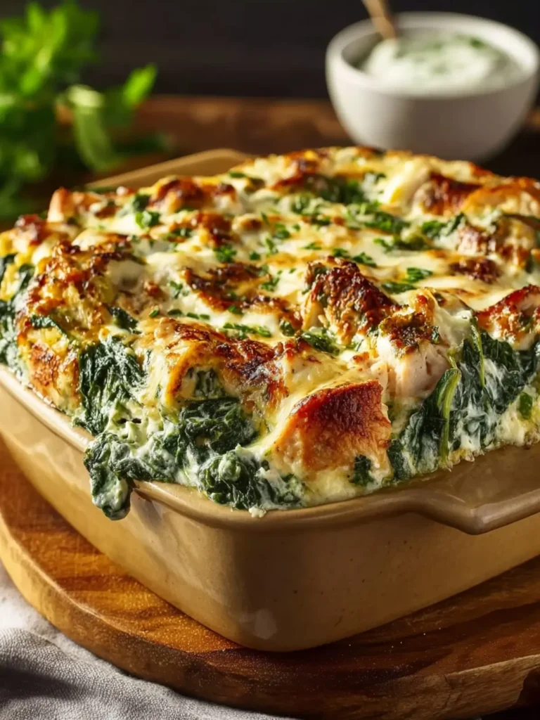 Easy Chicken and Spinach Casserole with Cream Cheese First Image