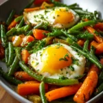 Honey Glazed Carrots & Green Beans Breakfast Hash with Eggs First Image
